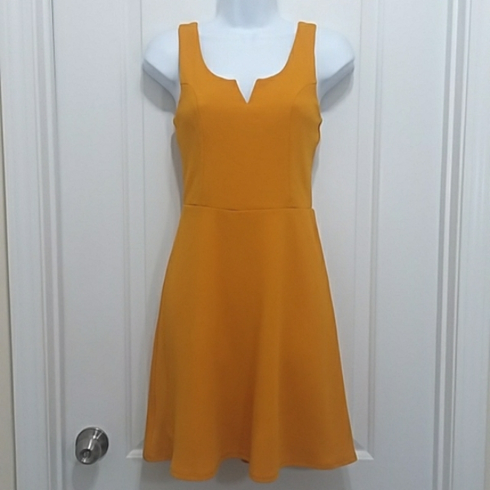 Planet Gold Fit & Flare Dress